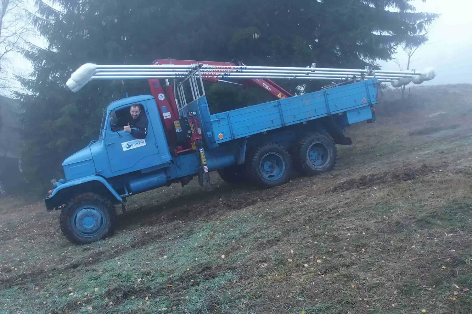 SMI V2 snowmaking sticks being installed at Rokytnice, Czech Republic