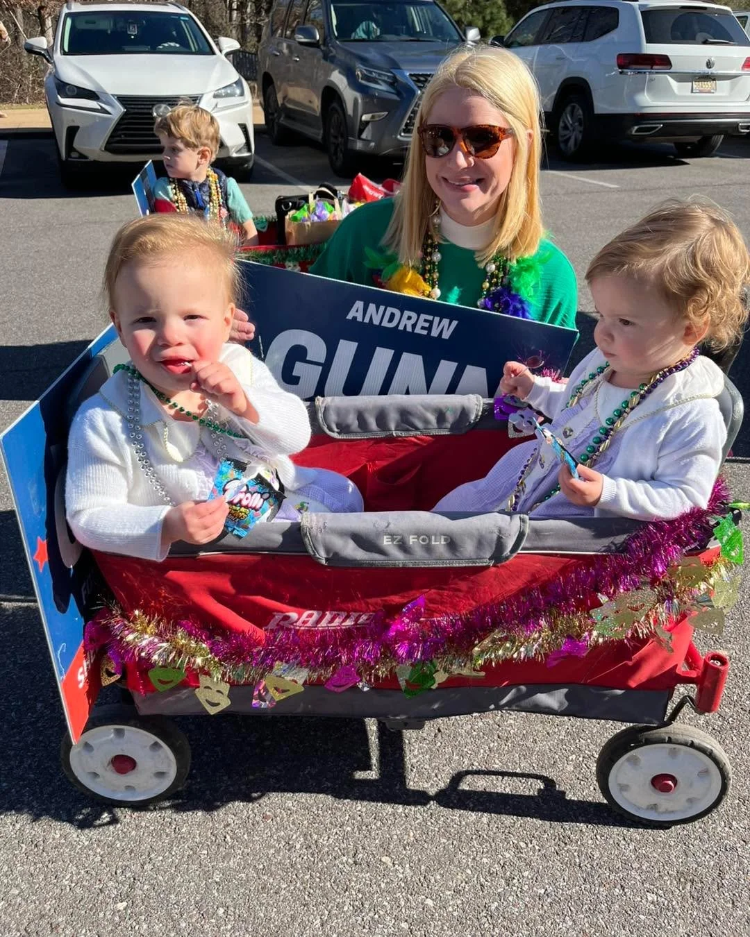Grateful to the Hillsboro community in Helena for welcoming us to your annual Mardi Gras parade &mdash; loved celebrating with you all! 💜💛💚🎭🎉
