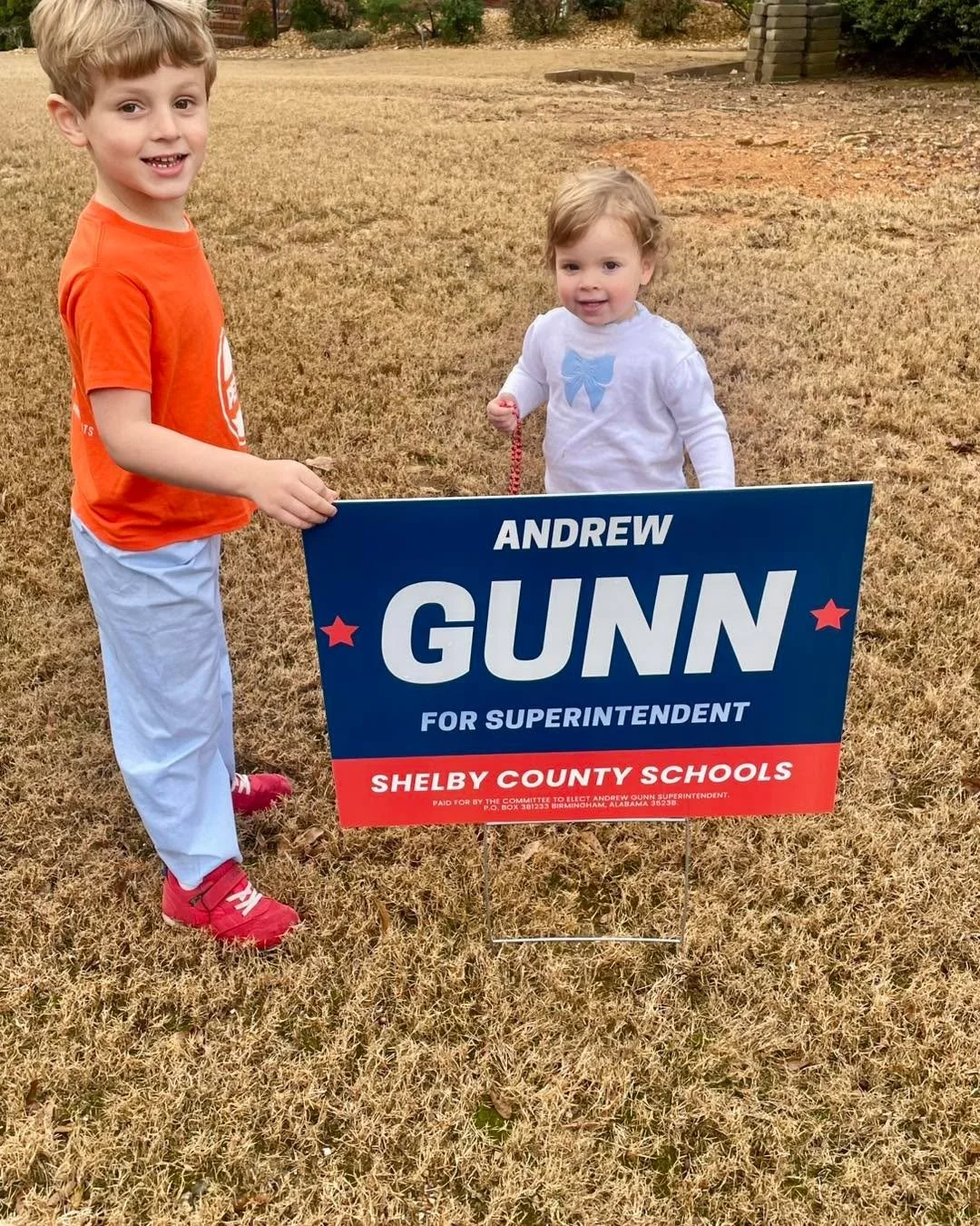 Some of my smallest supporters helped put out signs today!

When people ask me why I&rsquo;m running for Superintendent, my answer is simple, I want our school system to be focused on human connection. I know that strong relationships are the foundat