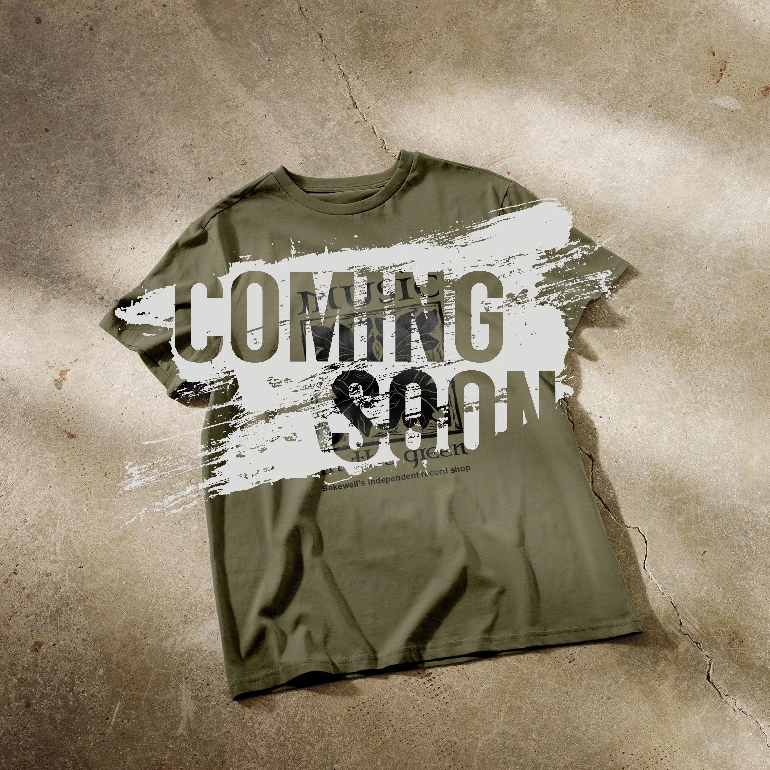 Green Man logo T Shirt: Faded Khaki