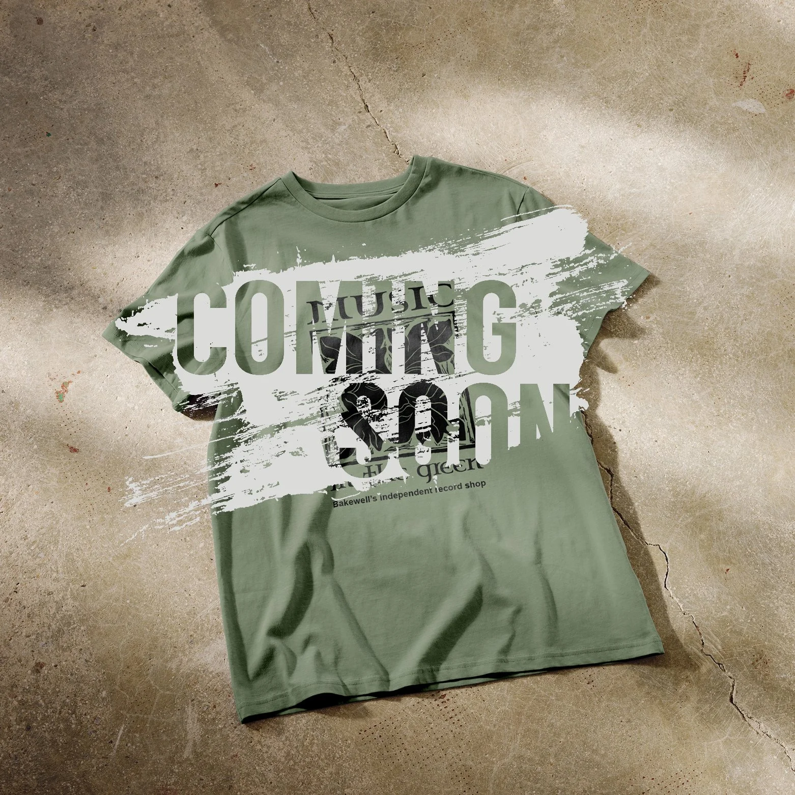 Green Man logo T Shirt: Light Olive