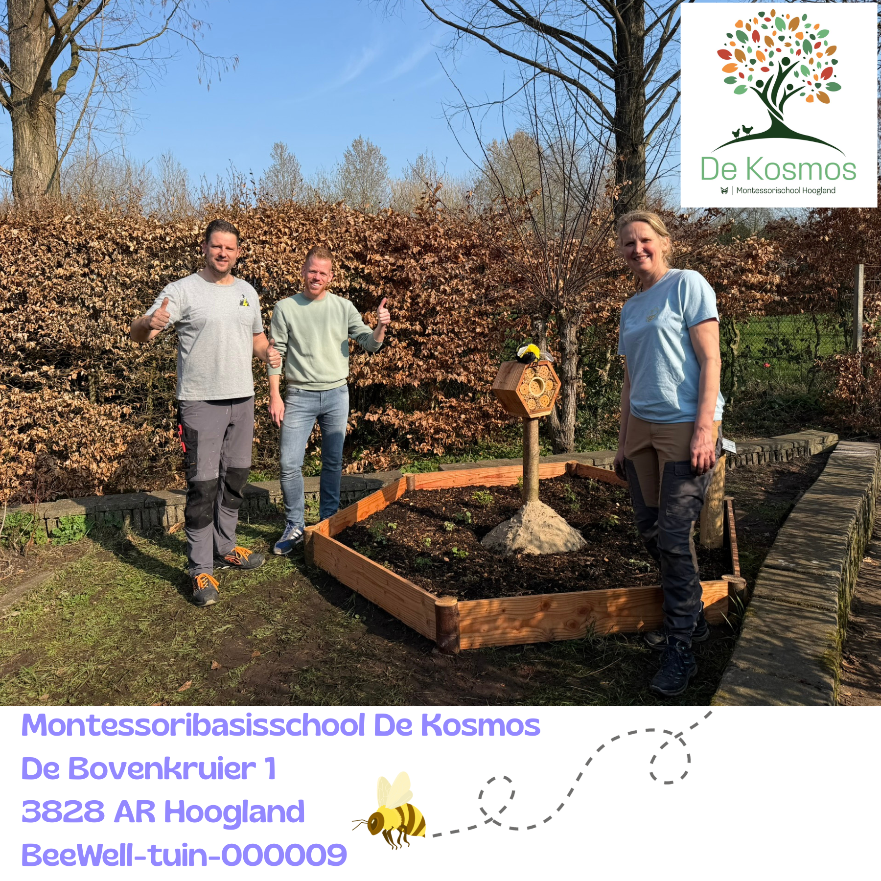 Montessoribasisschool de kosmos beewell-tuin