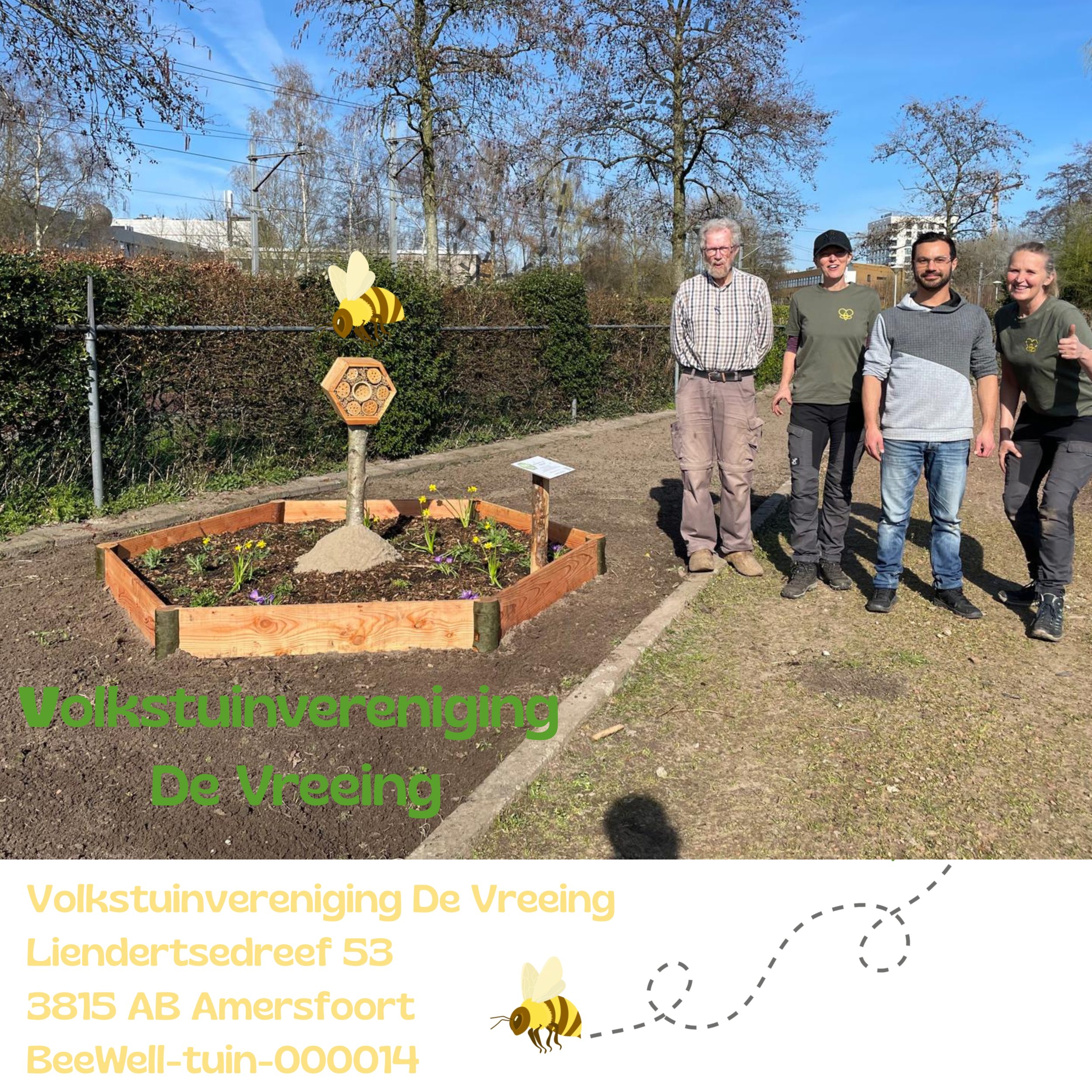 Eerste Beewell-tuin op een volkstuin. Volkstuinvereniging De Vreeing.