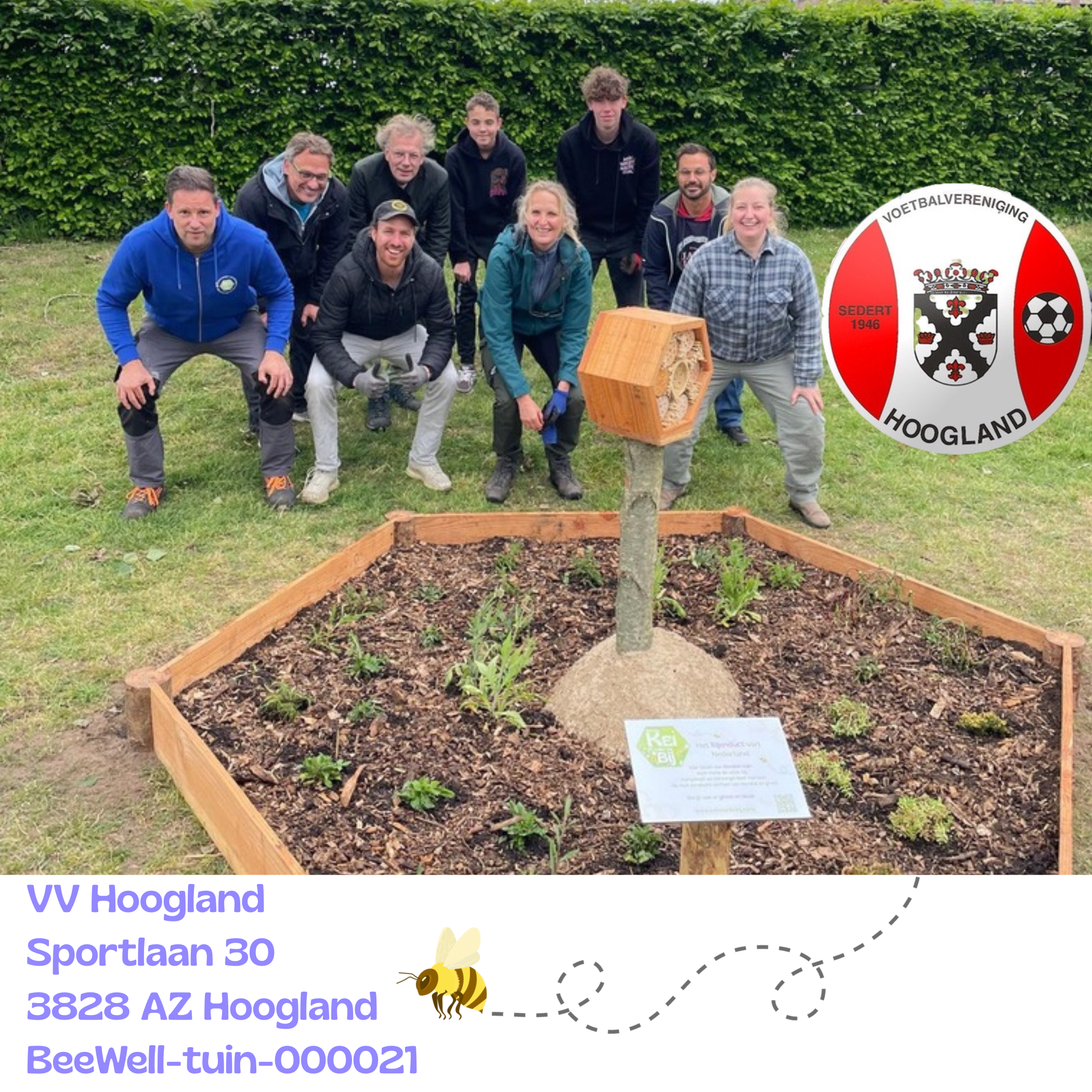 Beewell-tuin bij VV Hoogland voetbalvereniging