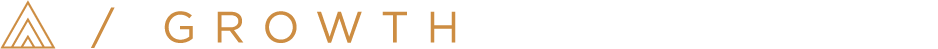 Text reading 'GROWTH' with a design element above it