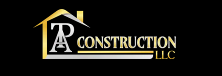 Logo for TPA Construction LLC with a black background and stylized house roof.