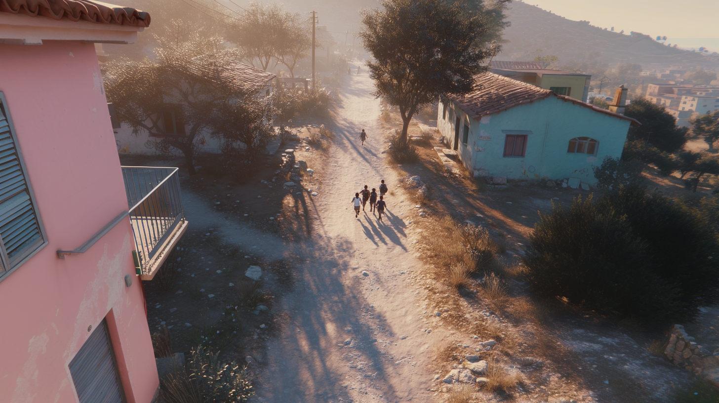 Chicos yendo a la escuela