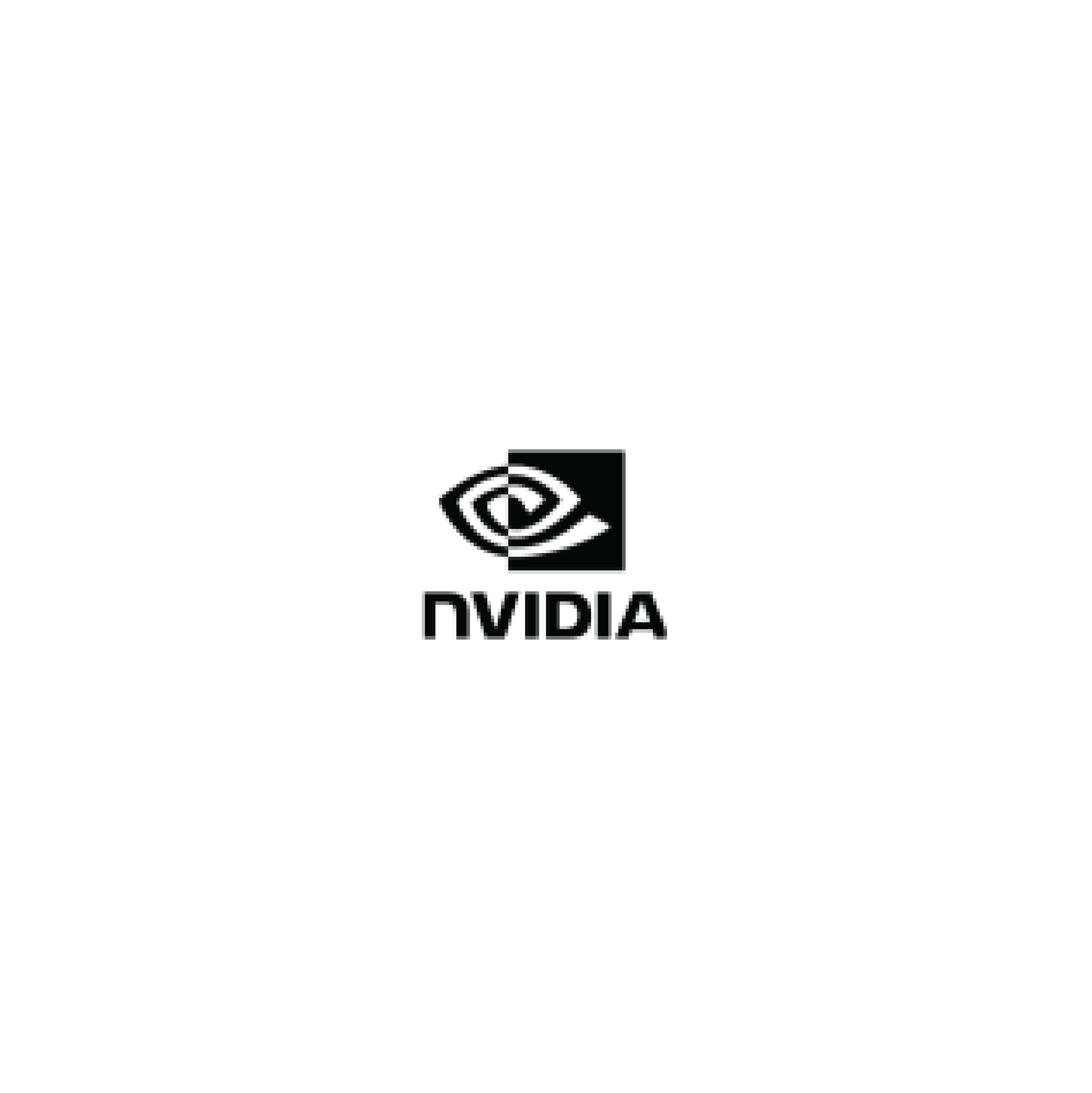Black NVIDIA logo with the text 'NVIDIA' below it.