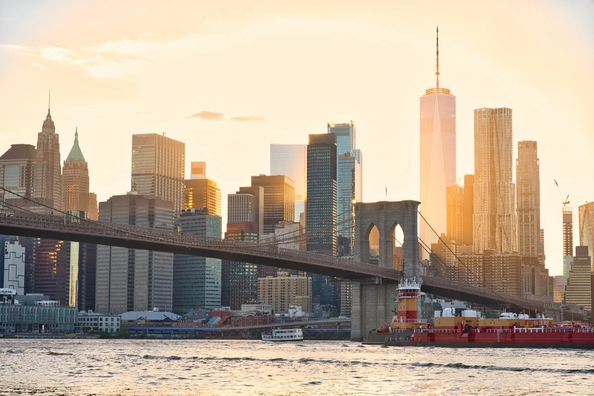 A city view of New York City from the water