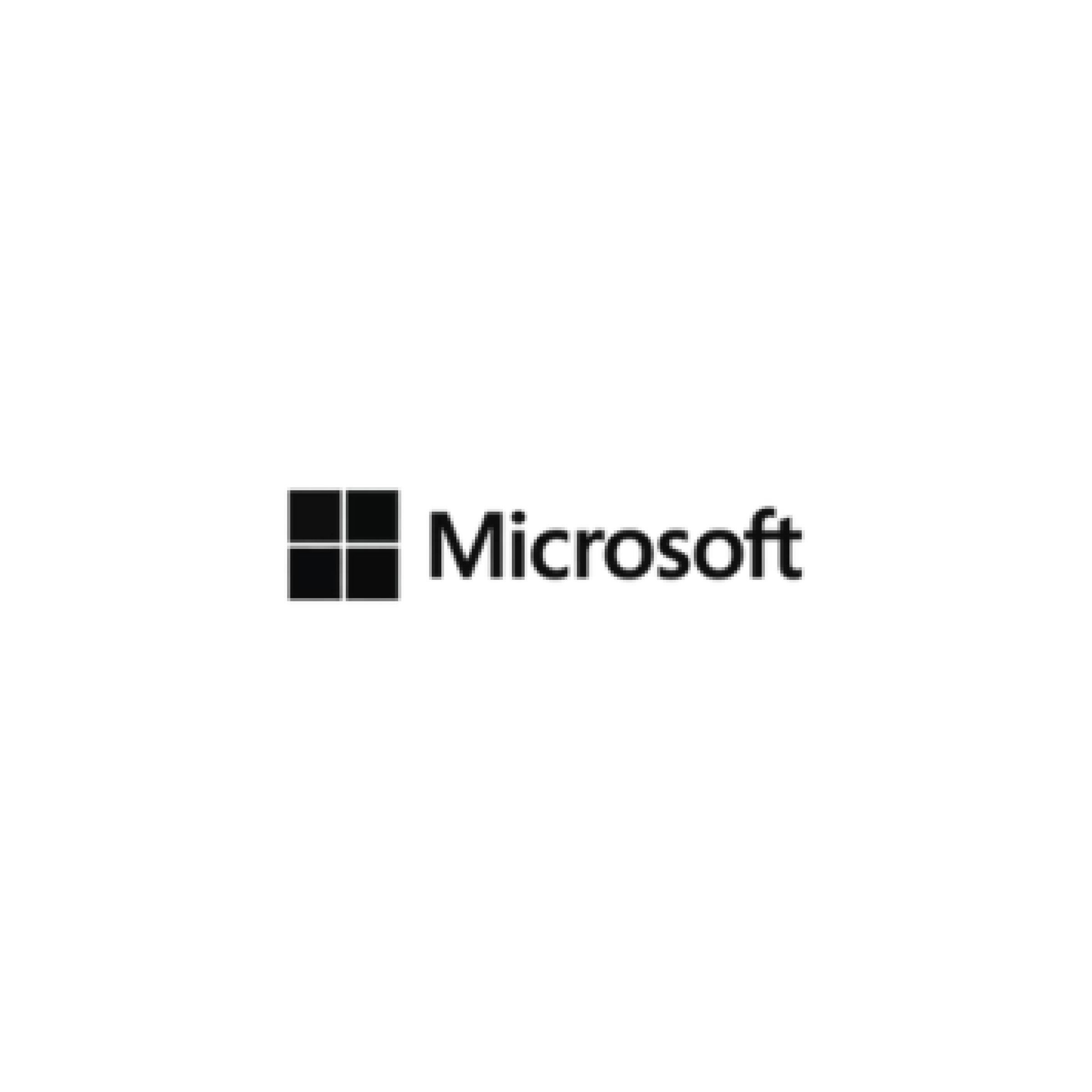 Microsoft logo in black with the word 'Microsoft' beside it, on a black background.
