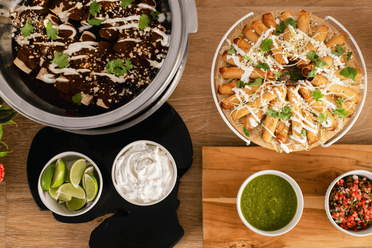 A bunch of good food on a table