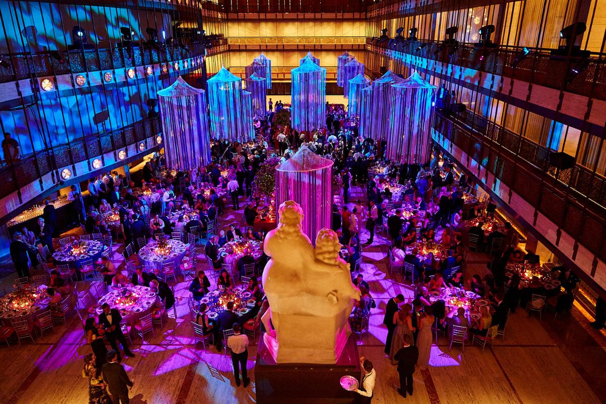 A room filled with people at a catering event