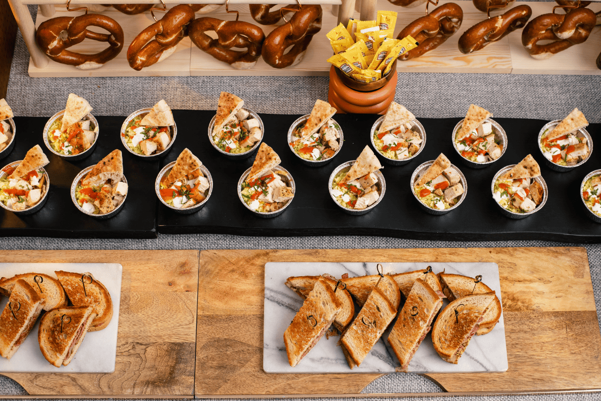 A table with a bunch of bread