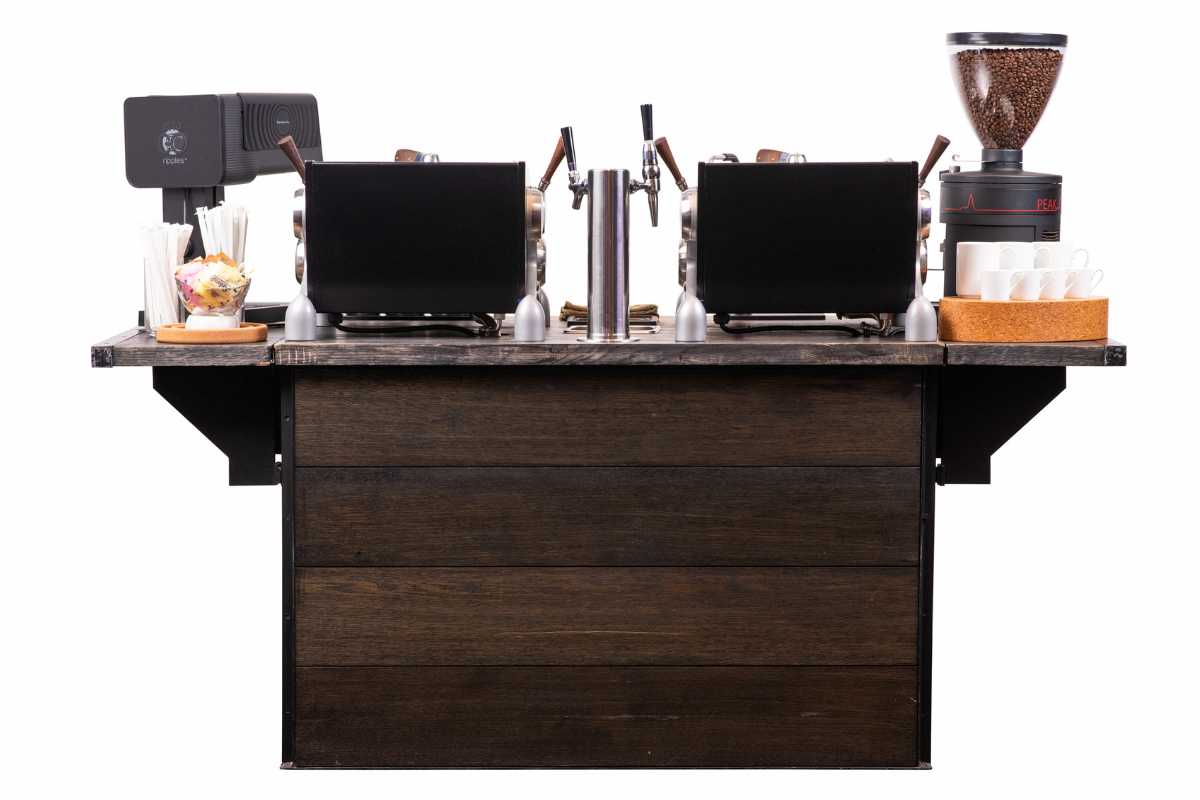 A coffee bar against a white background