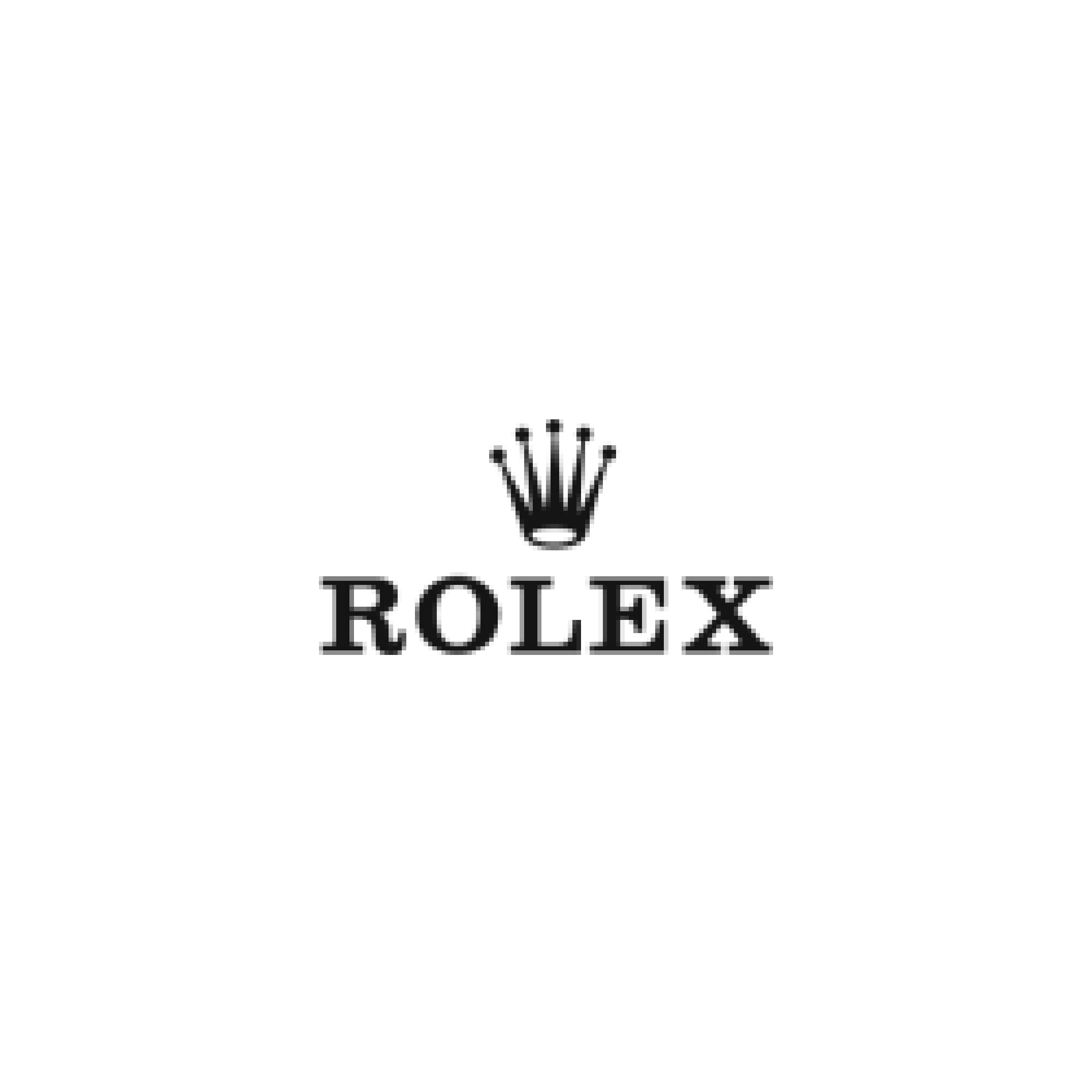 Black background with the Rolex logo in the center featuring a crown symbol above the word "ROLEX" in black