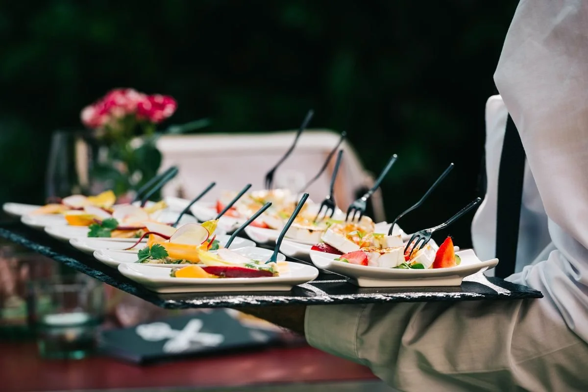 A small plates on a platter