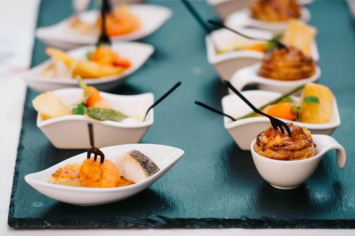A bunch of food on a table for lunch