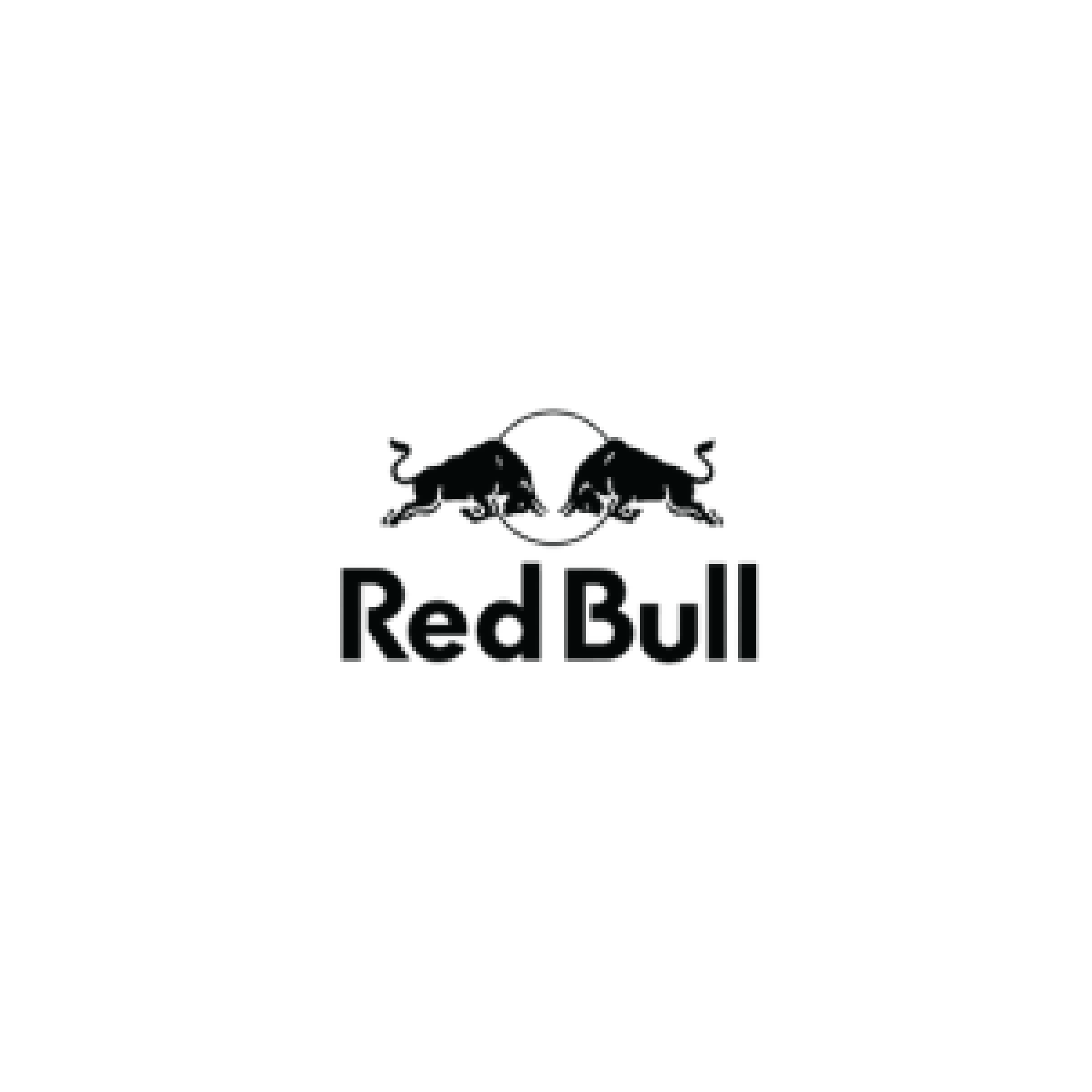 Red Bull logo with two charging bulls facing each other and a yellow sun in the background