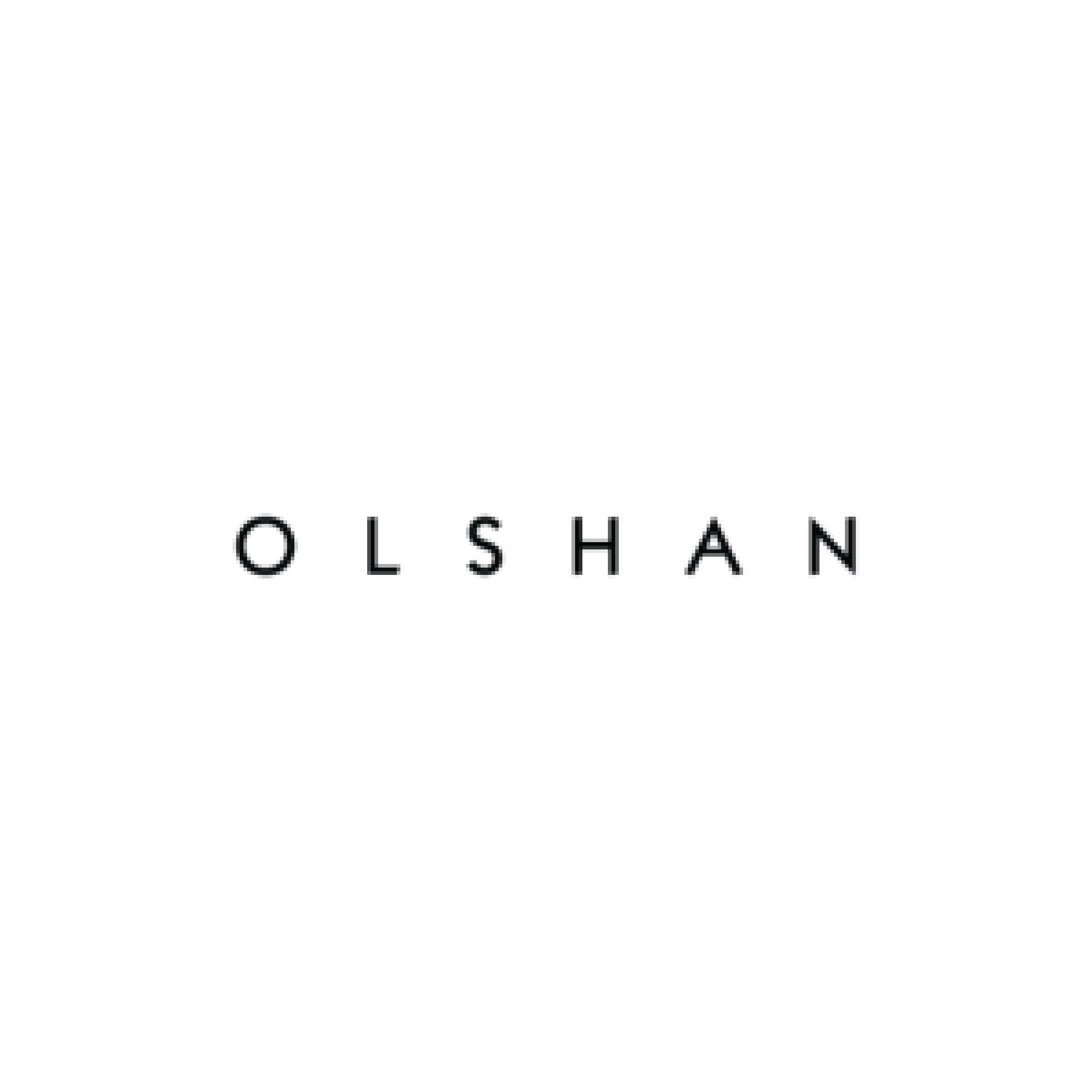 Black logo with a line art owl and the word "OLSHAN" underneath.