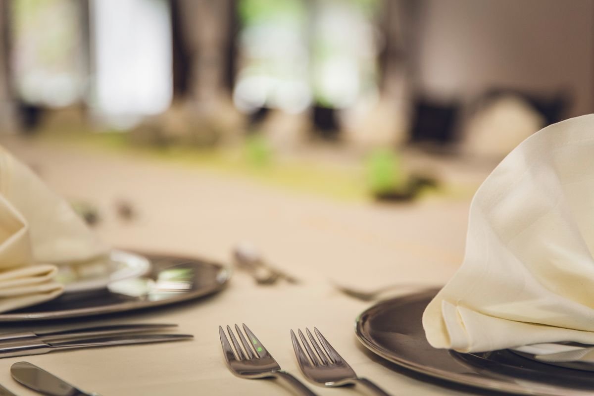 A table set up for a catering event