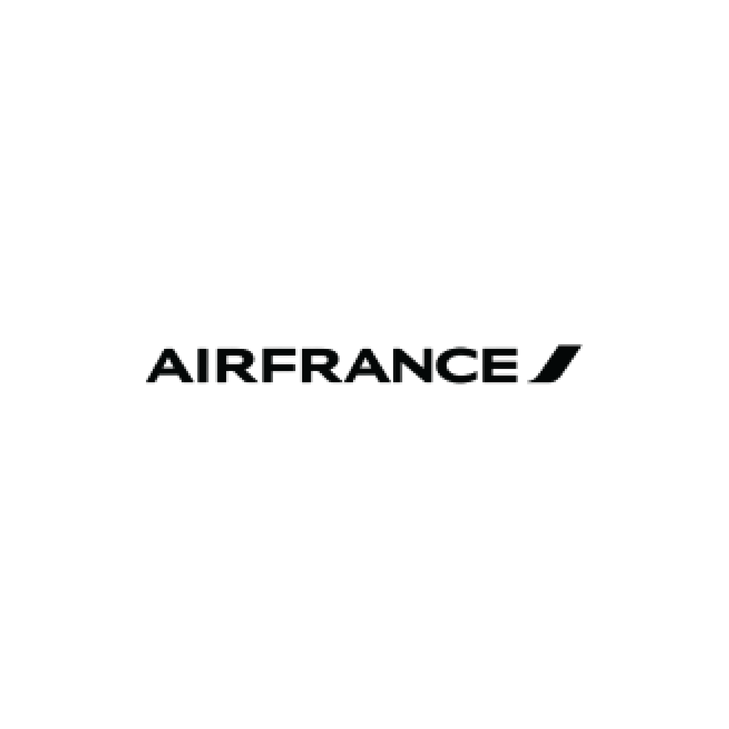 Black logo with a stylized dove above the words 'AIRFRANCE' in bold uppercase letters.