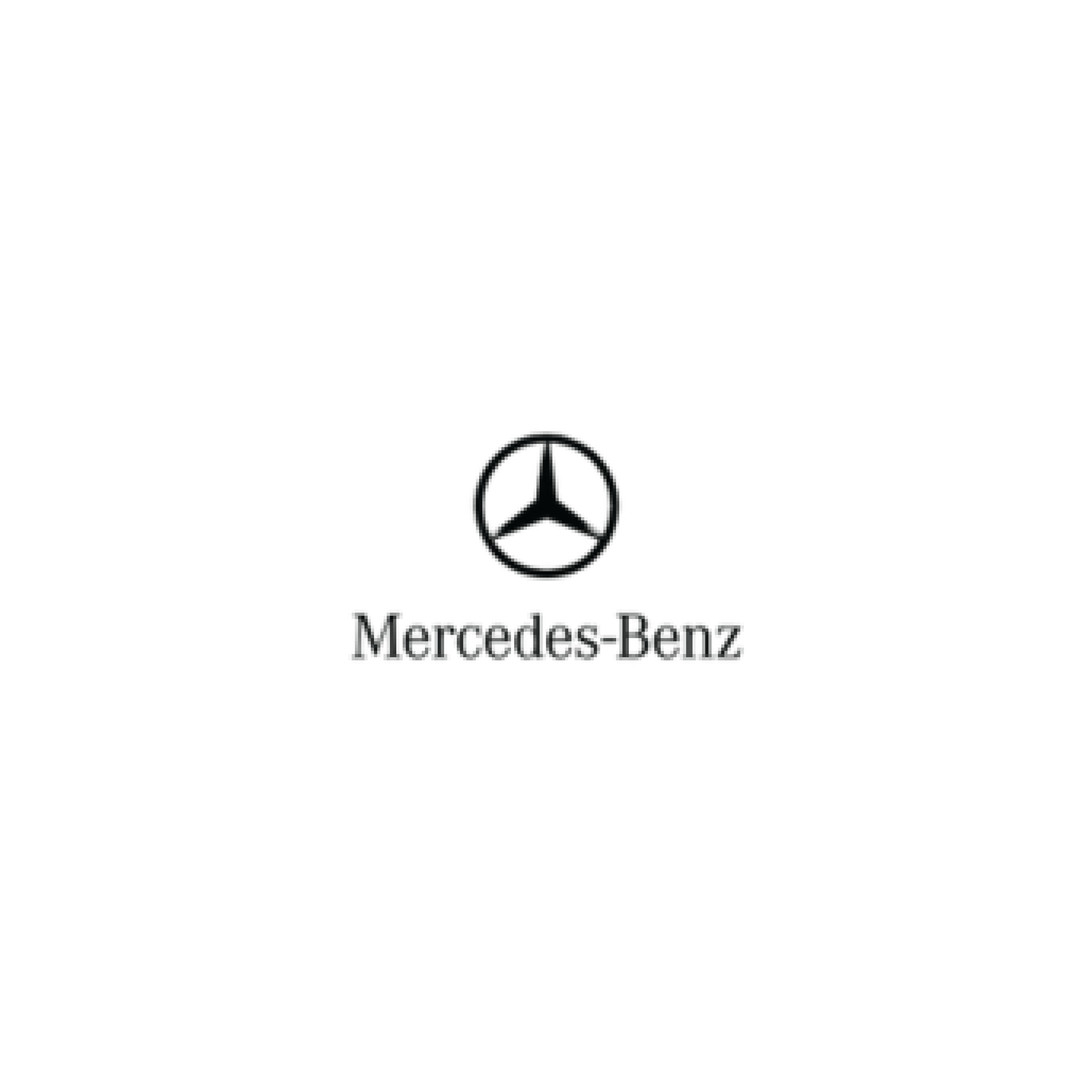 Black logo of Mercedes-Benz with the brand name below