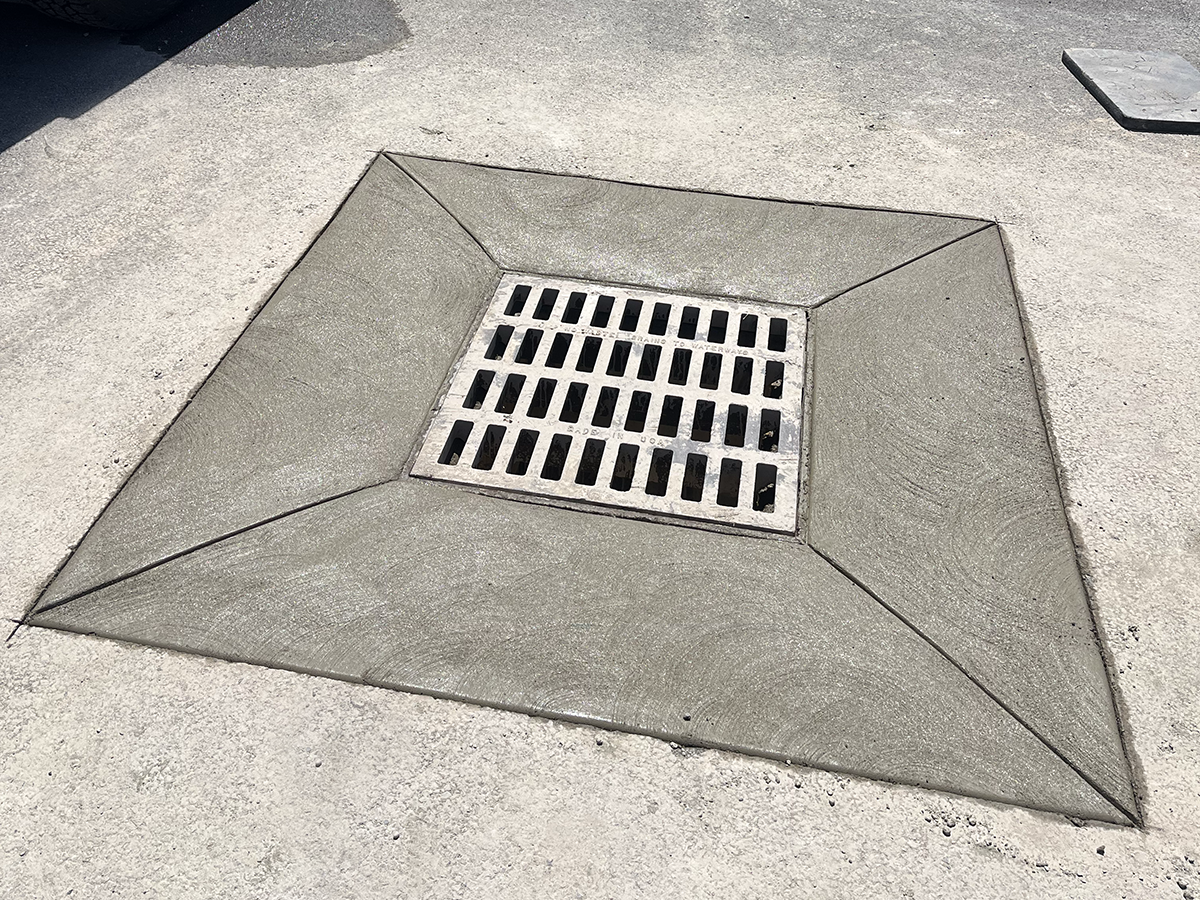 Concrete water catch basin for a housing development in Columbus, Ohio.