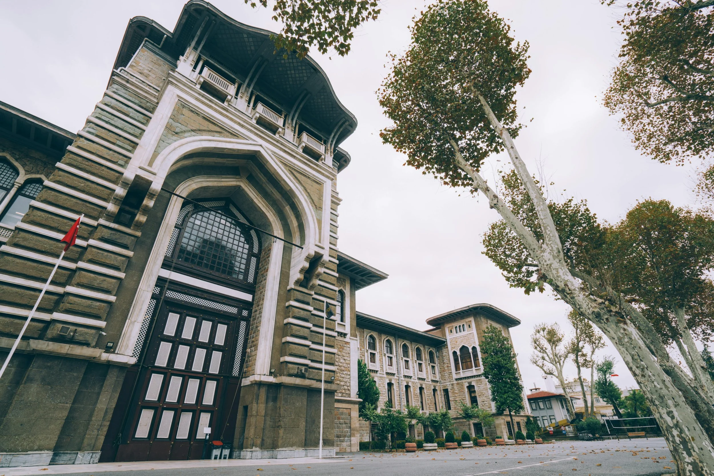 front of private school building