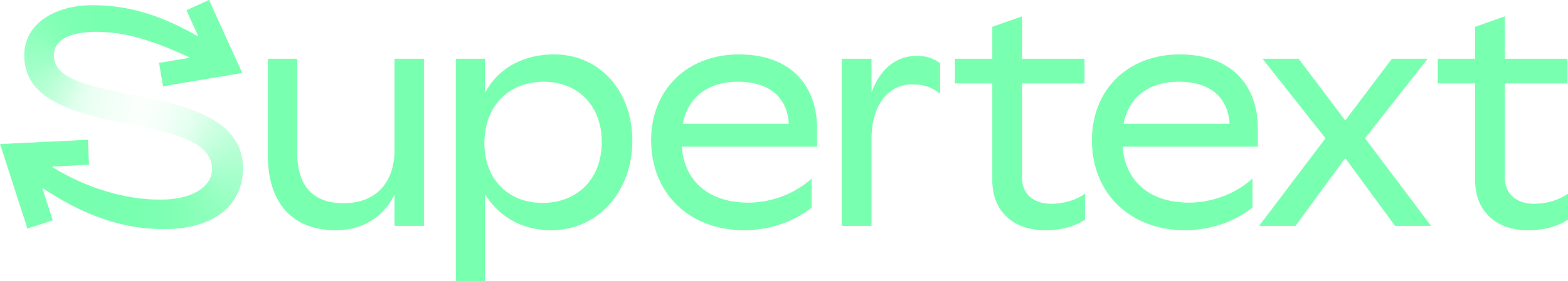 Grafik mit dem Wort 'Supertext' in großen, grünen Buchstaben.