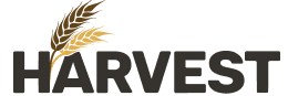 Harvest logo with a stylized wheat sheaf