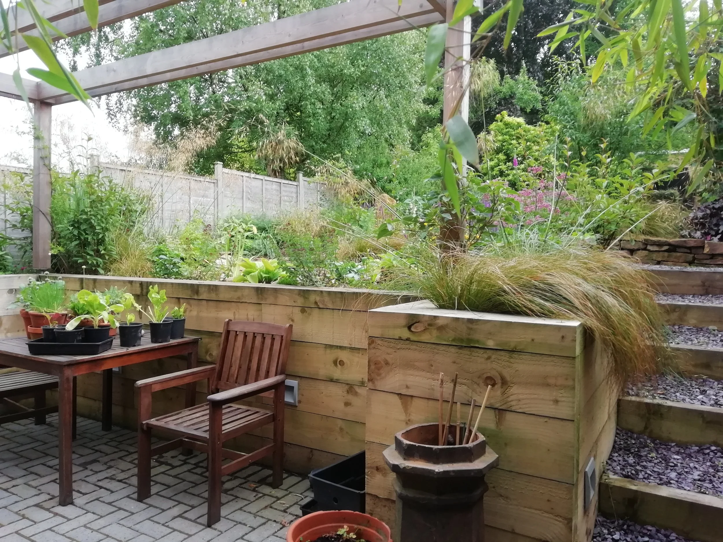 New steps give easier access to the upper garden.