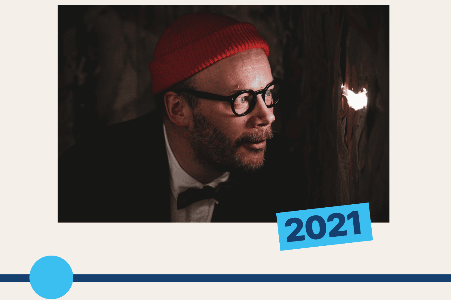 2021: Actor peering through a hole