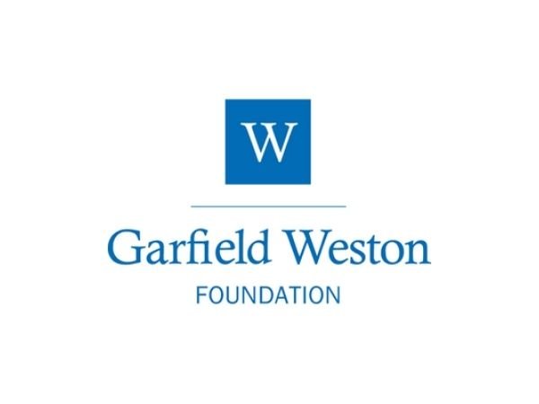 Garfield Weston Foundation written in blue text. Above it is a line and then a blue square with a white 'W' within it.