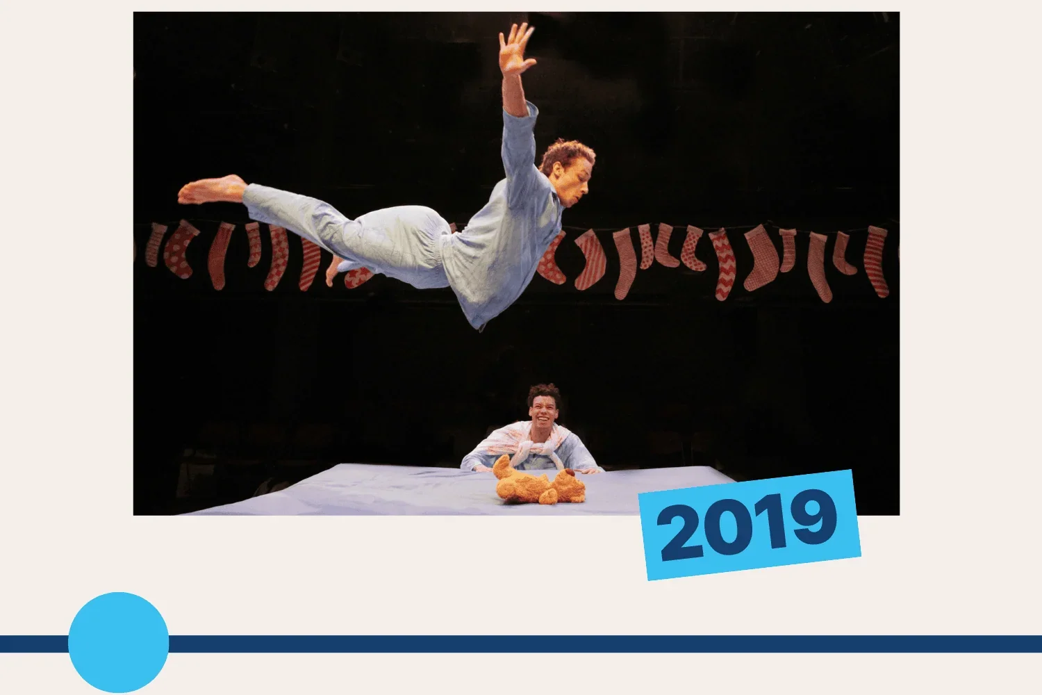 2019: Actors bouncing in Boing! production