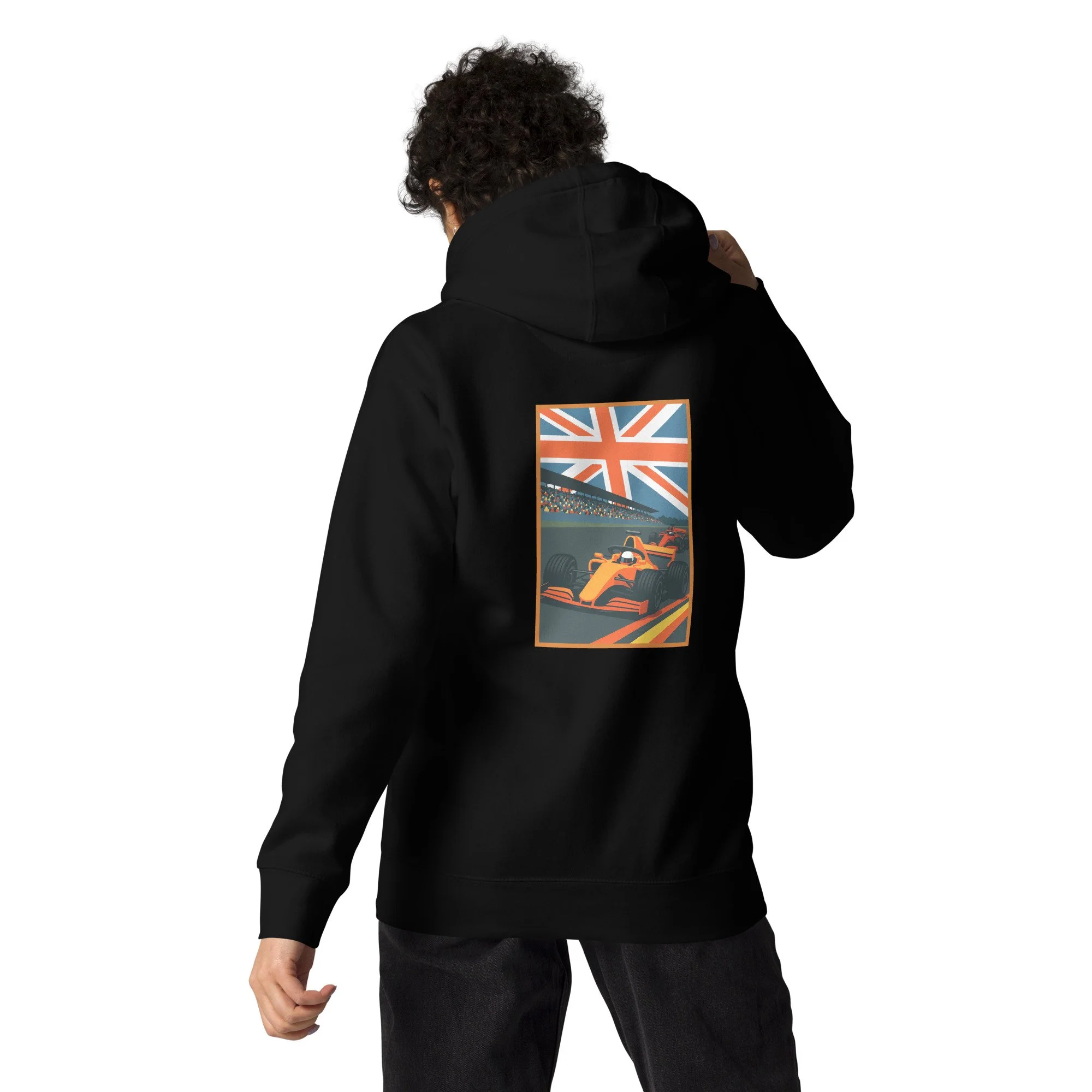 Auto Culture Union Jack Orange Racing Unisex Hoodie