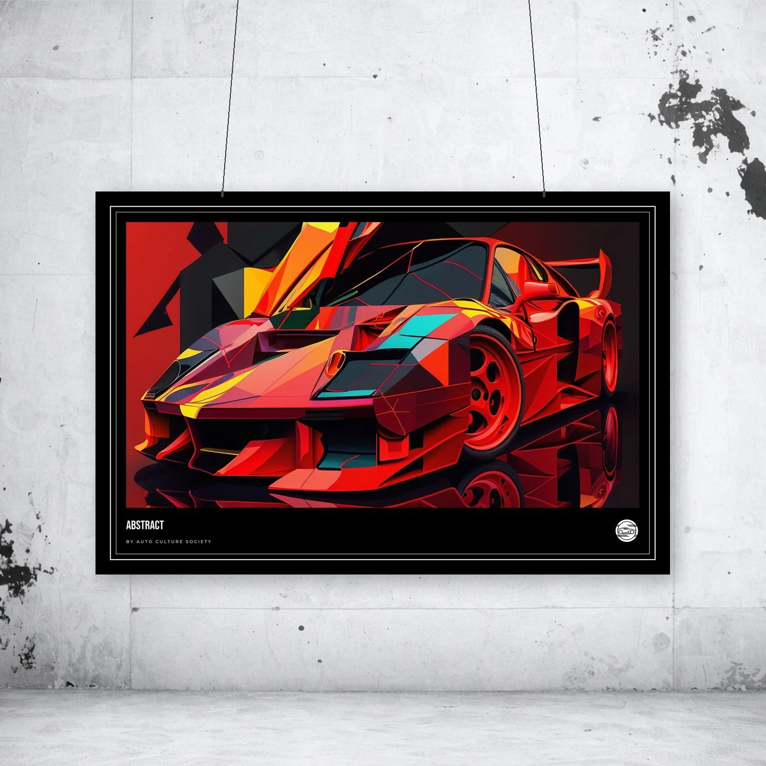 Print | Ferrari | Red/Black | Abstract 03 | Black Edition & White Edition | 12 Image Set