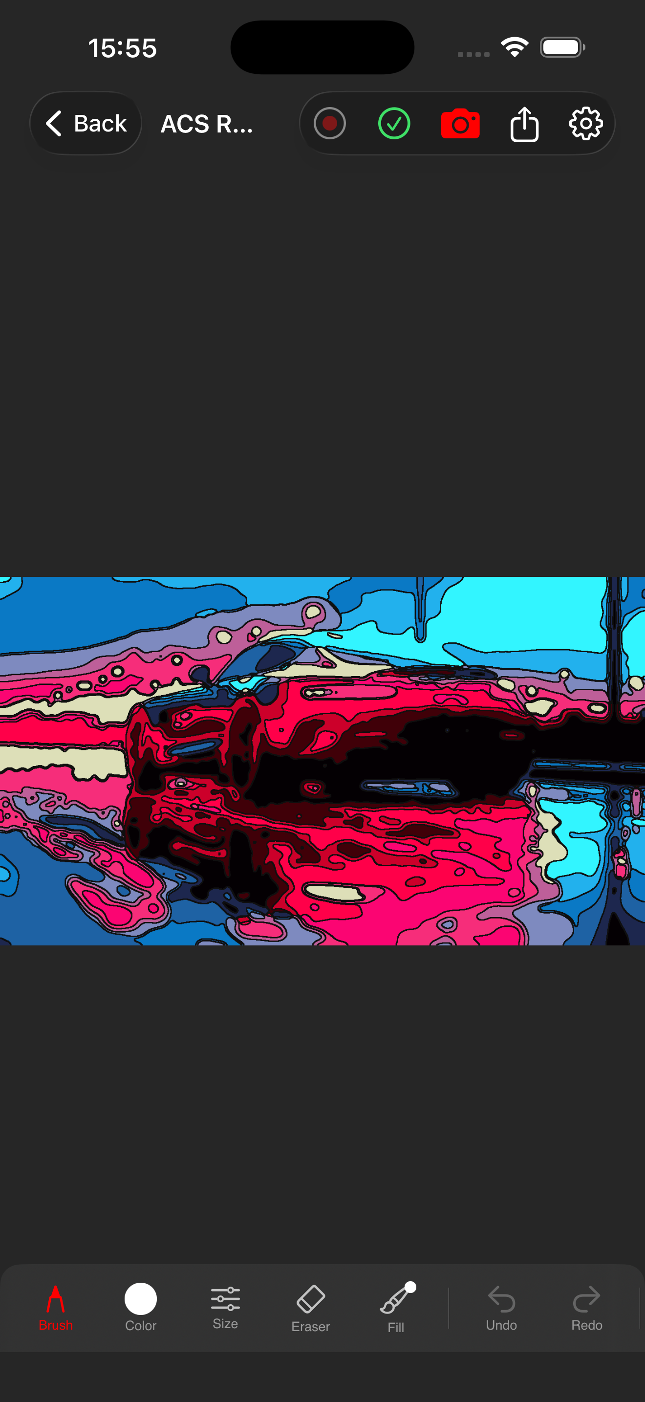 A stylized, abstract digital illustration of a red sports car on a colorful road with a vibrant sky in the background.