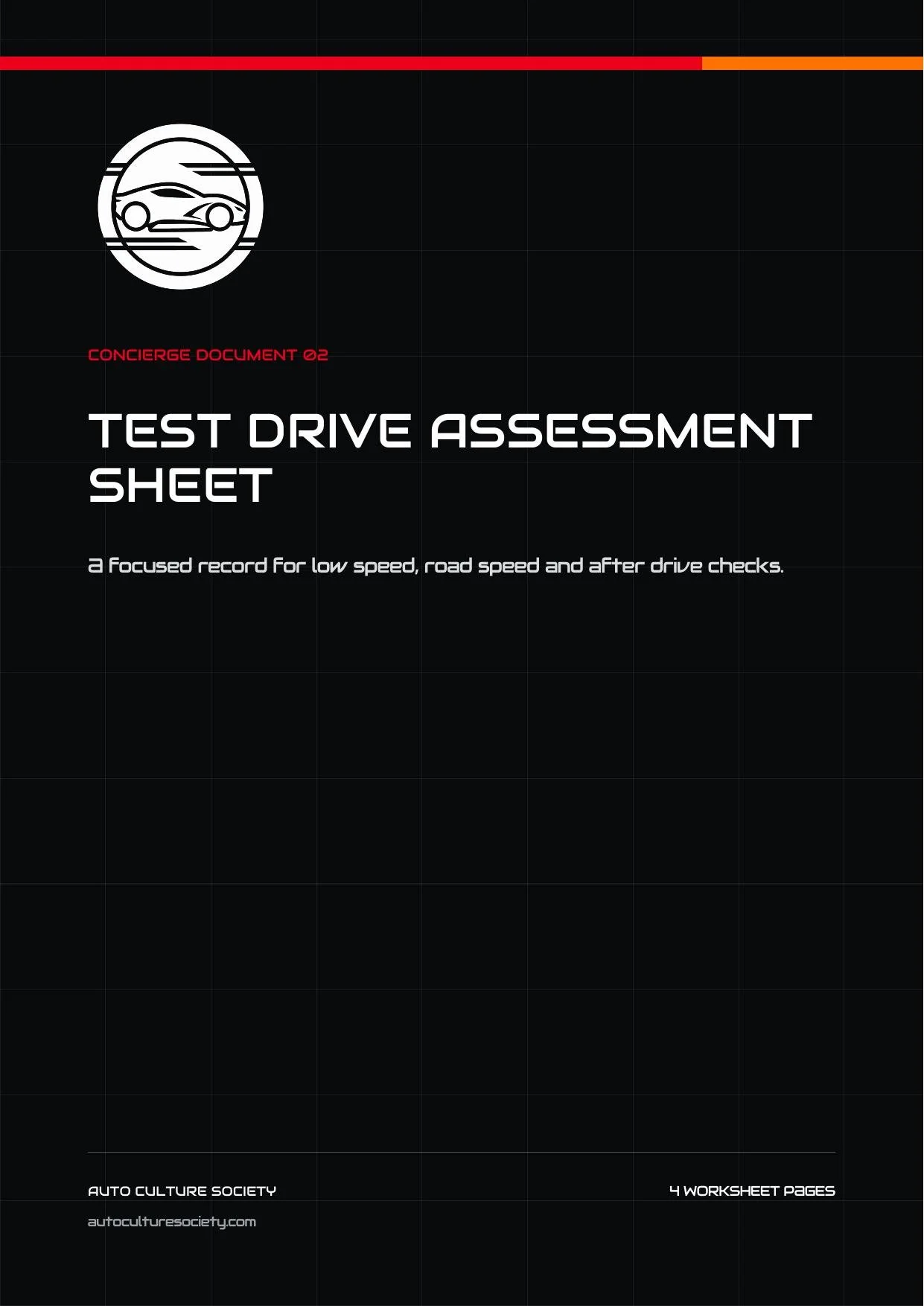 Test Drive Assessment | 5 Page Printable PDF