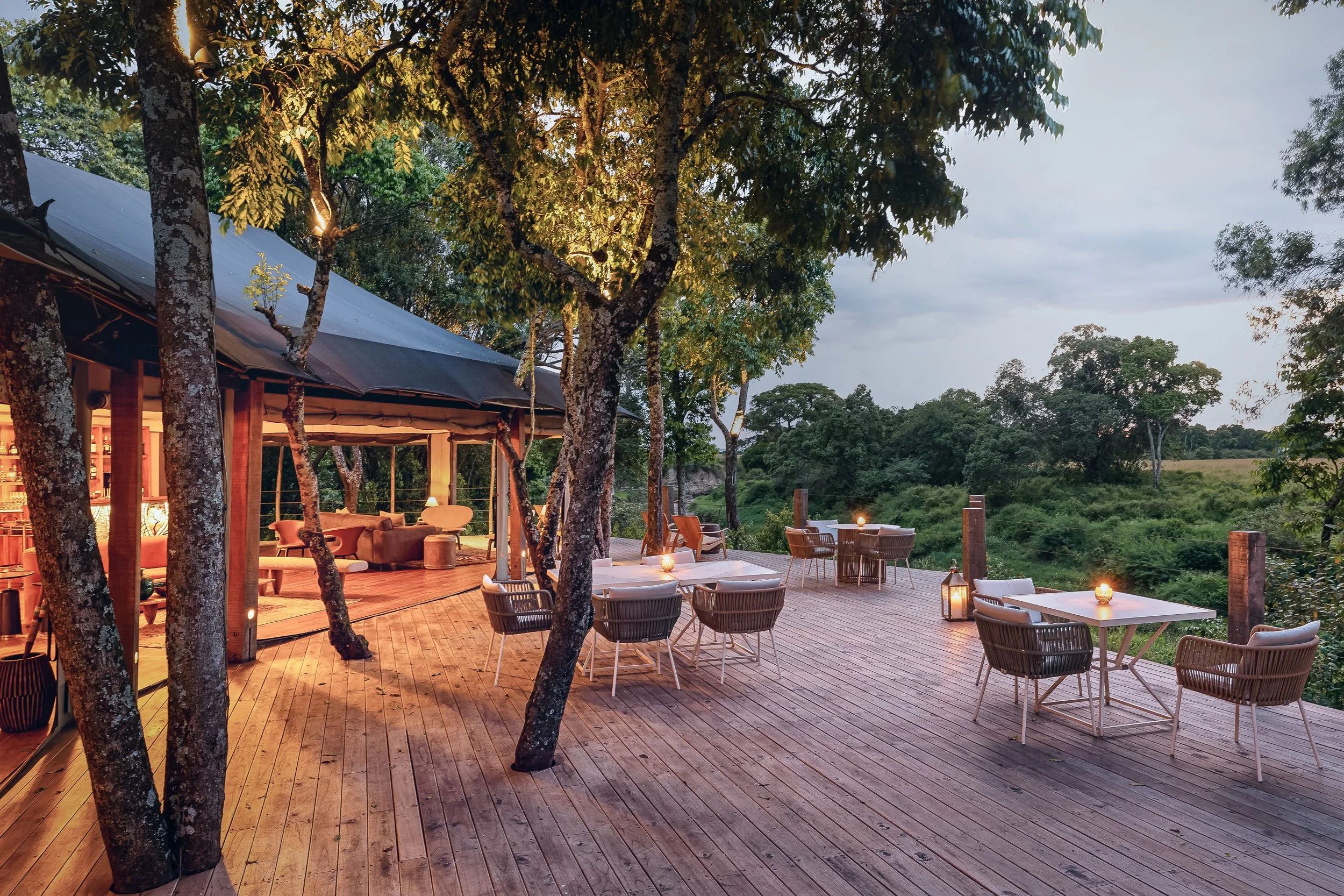 Resort outdoor lounge and relaxation area photographed to highlight luxury hospitality design and guest experience.
