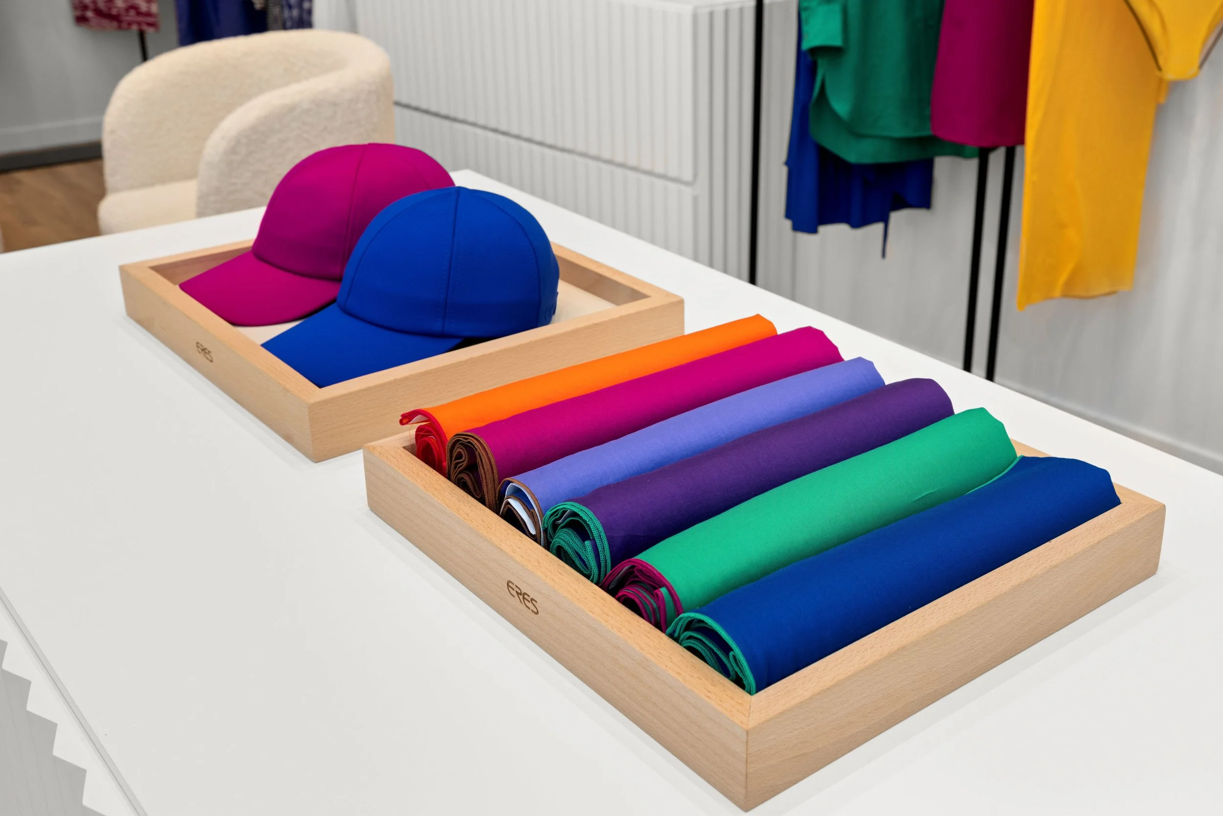 Luxury retail boutique photography highlighting premium interior design, curated product displays, and elegant shopping environments.