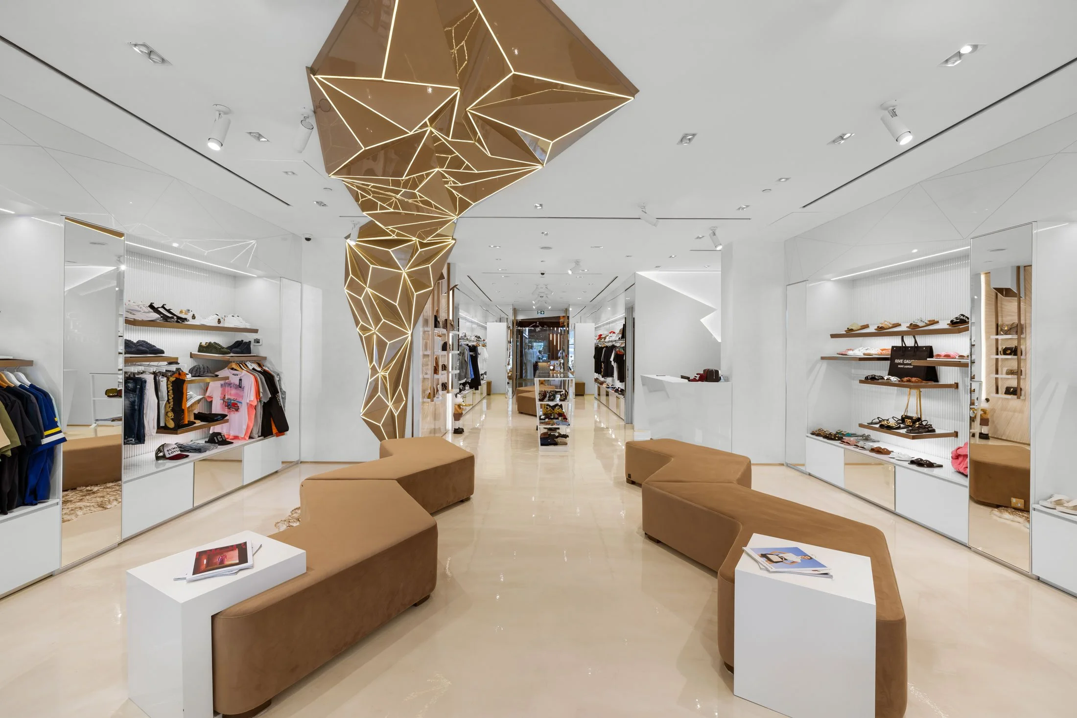 Luxury retail photography highlighting contemporary shopping environments, premium interiors, and architectural design.