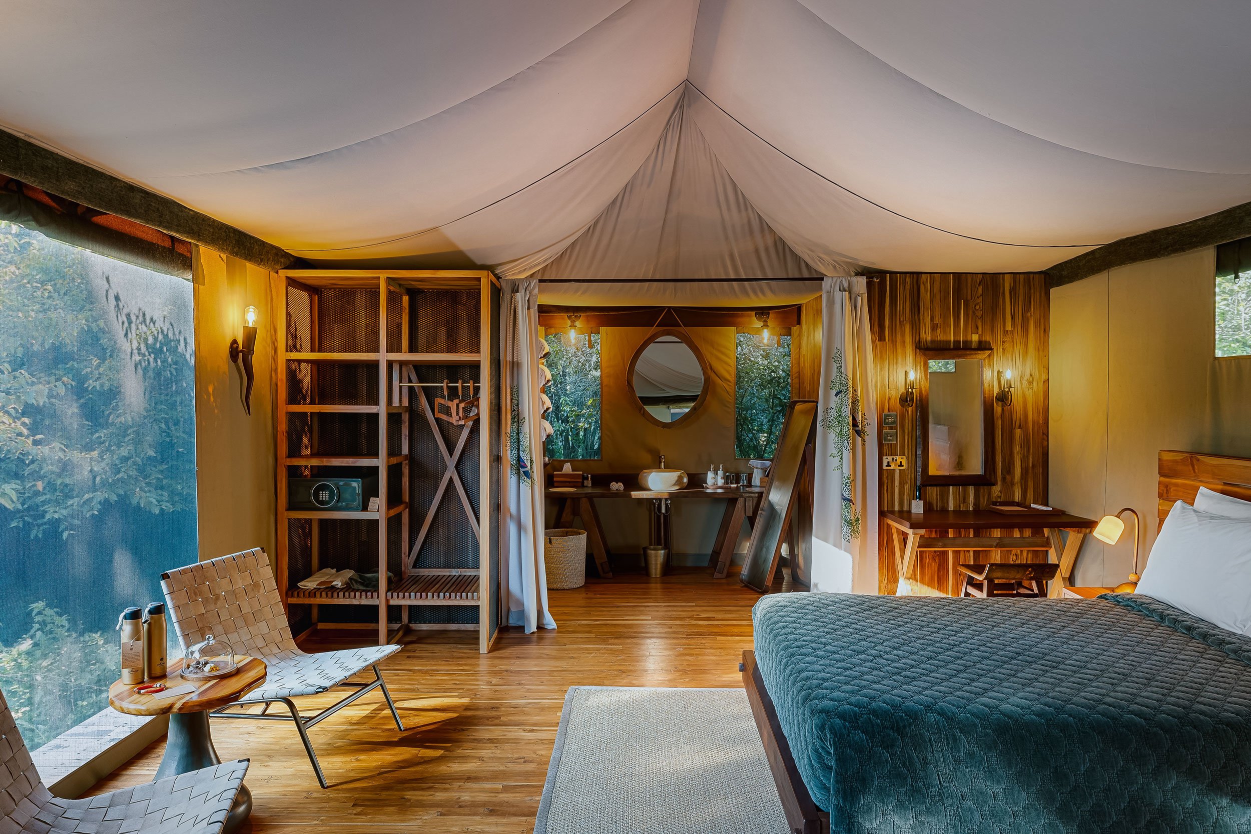 Luxury resort suite interior photography featuring bespoke design, natural textures, and premium accommodation.