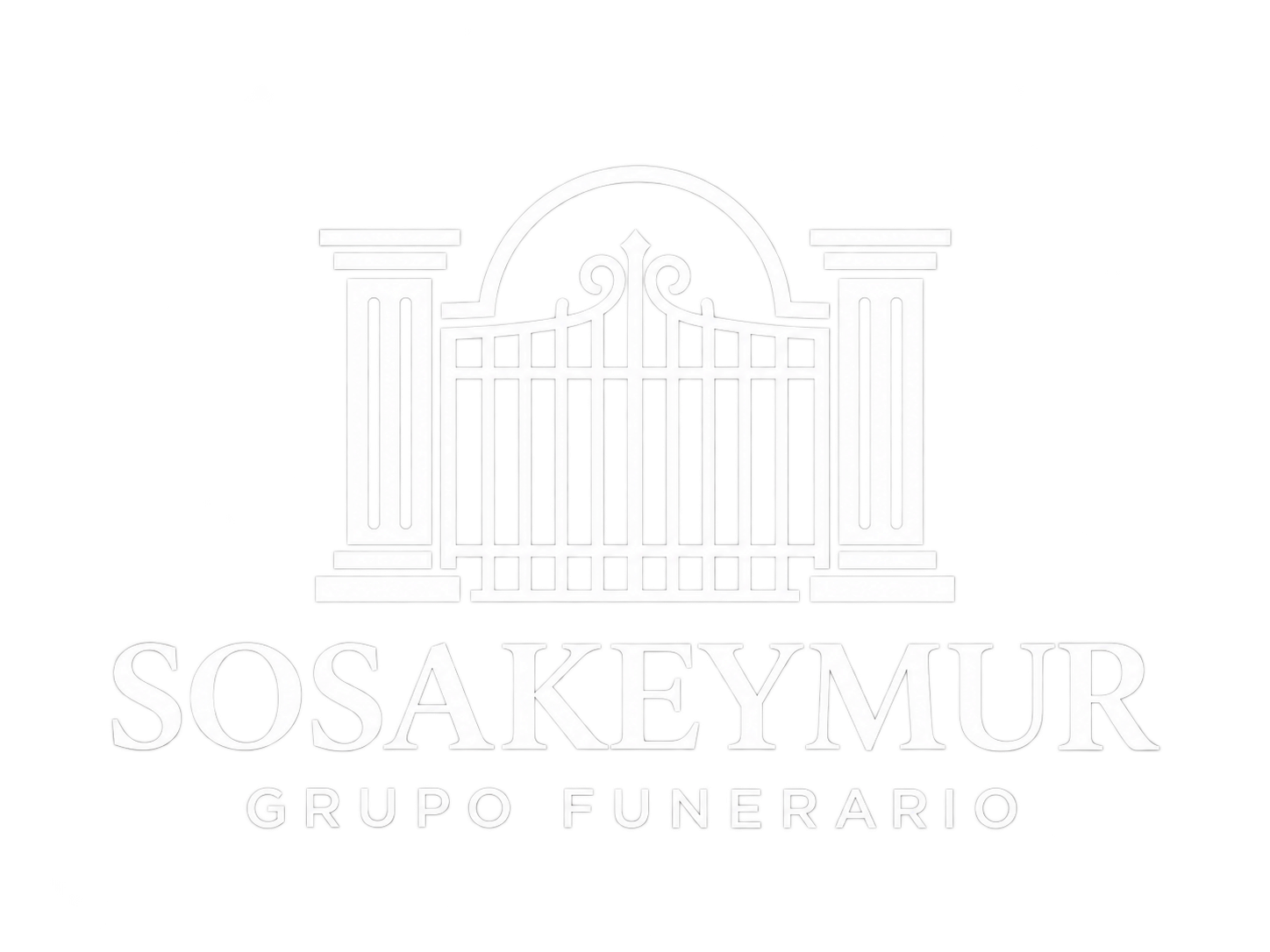 Logotipo de Sosakeymur Grupo Funerario con ilustración de un mausoleo.