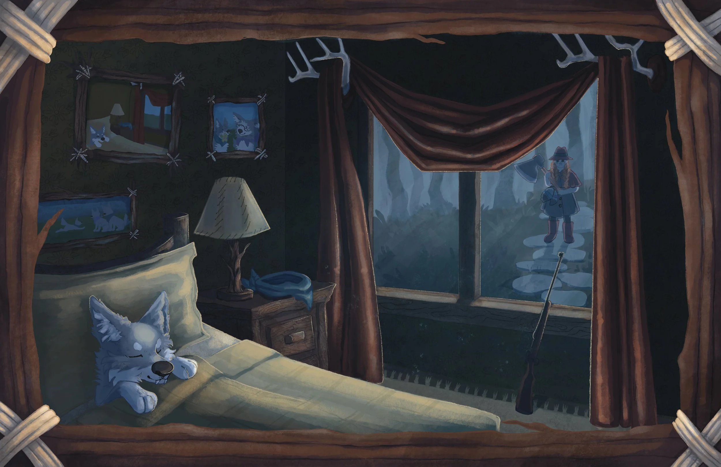 "Little Wolf Blue" Splash Page