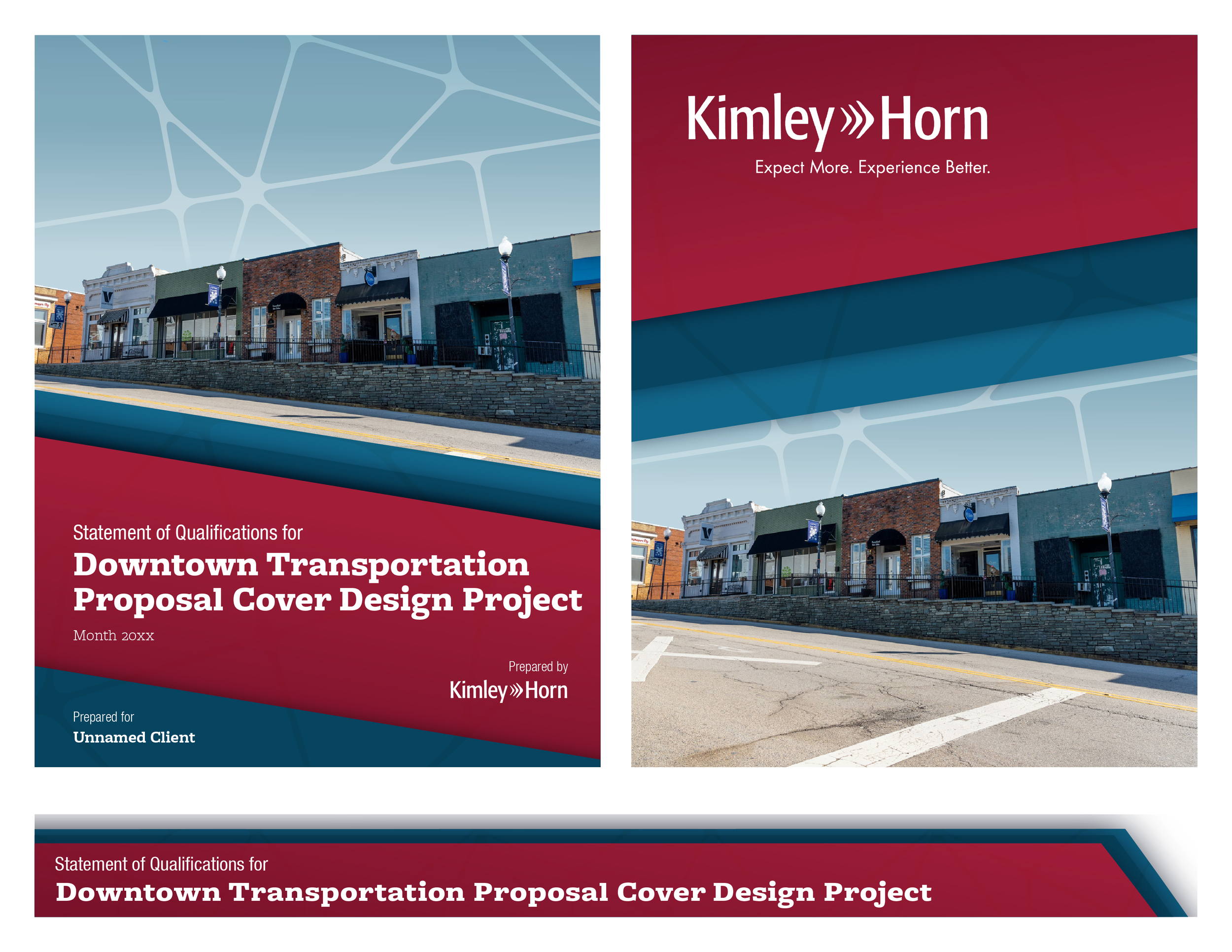 Request for qualifications proposal design: Cover and header for Downtown Transportation Proposal Project for Kimley-Horn