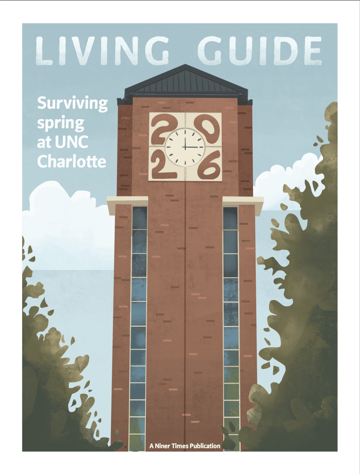 "Living Guide 2026" Illustration for Niner Times