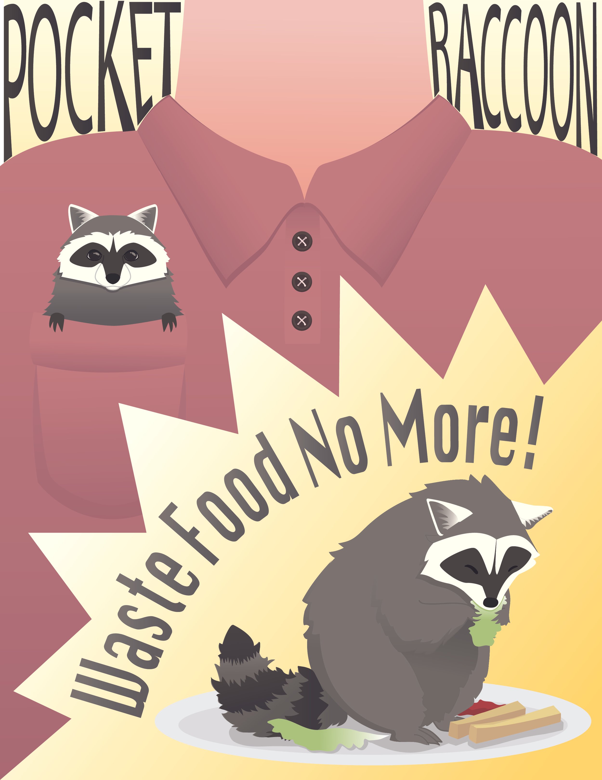 "Pocket Raccoon" product and poster design project 