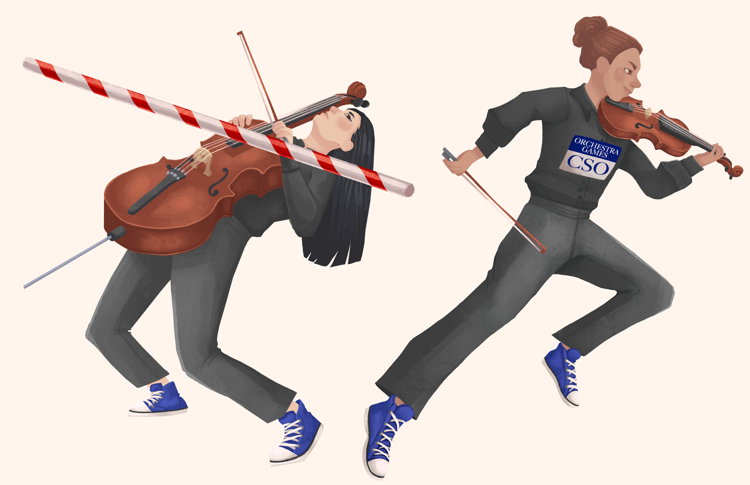 "Orchestra Games" Promotional illustrations for the Charlotte Symphony Orchestra 