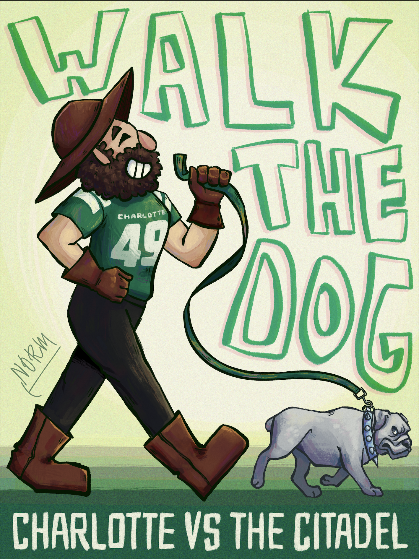 Game day illustration for UNC Charlotte Football