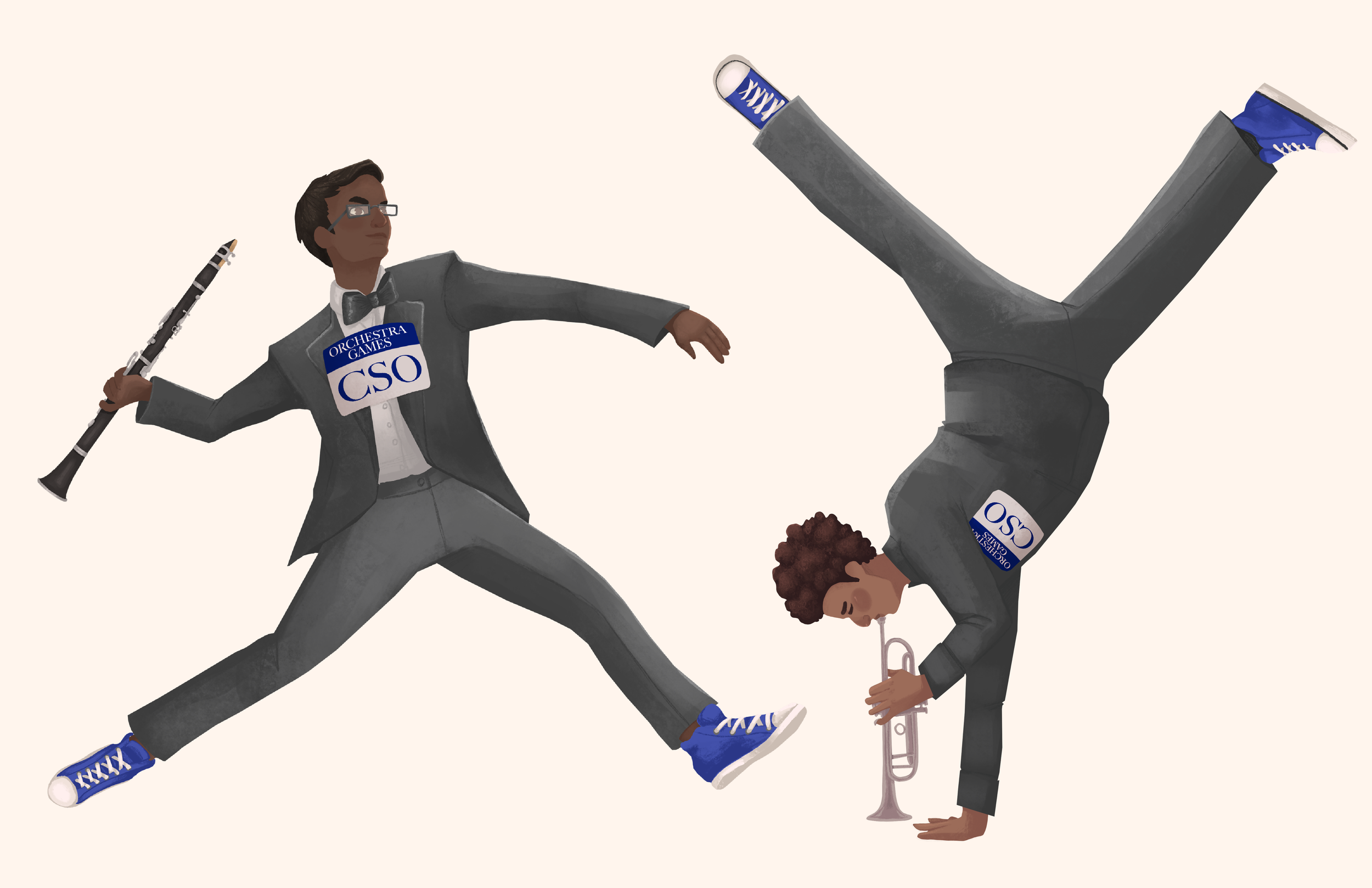 "Orchestra Games" Promotional illustrations for the Charlotte Symphony Orchestra 